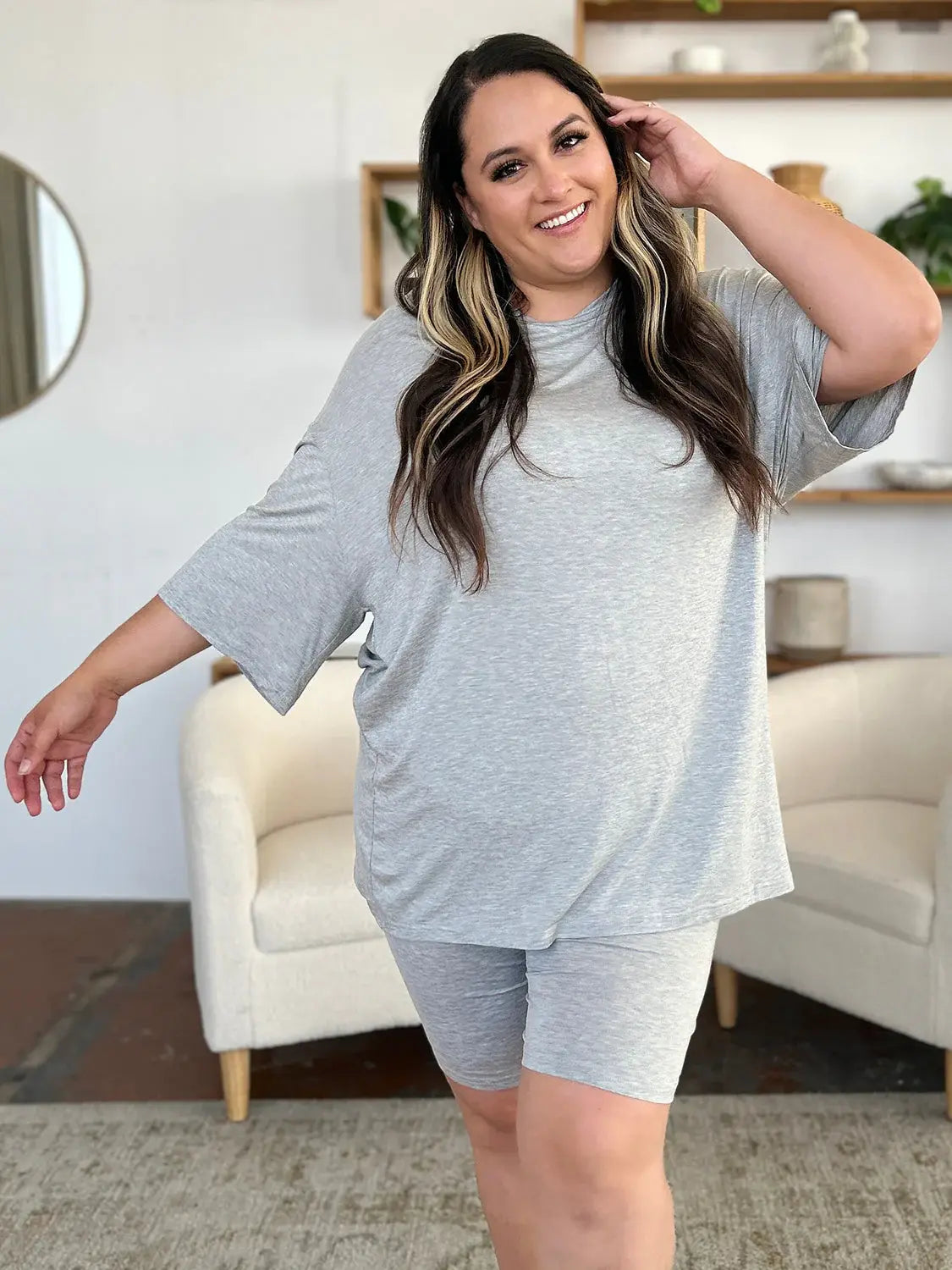 Basic Bae Bamboo Full Size Round Neck Drop Shoulder T-Shirt and Shorts Set - ShopBasicbae - Flyclothing LLC