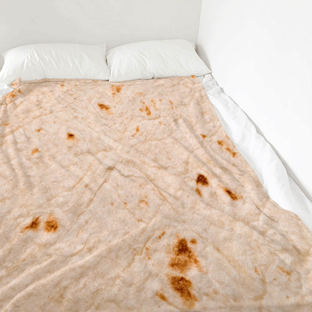 Super Soft Warm Flannel Burrito Blankets 280Gsm Round Shape Airplane Travel Throw Coral Fleece Tortilla Nap Wrap Blankets - My Store - Flyclothing LLC