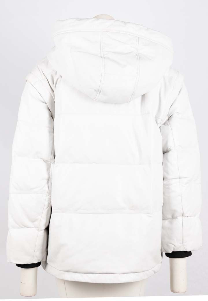 Eloisa OS Leather Jacket, White