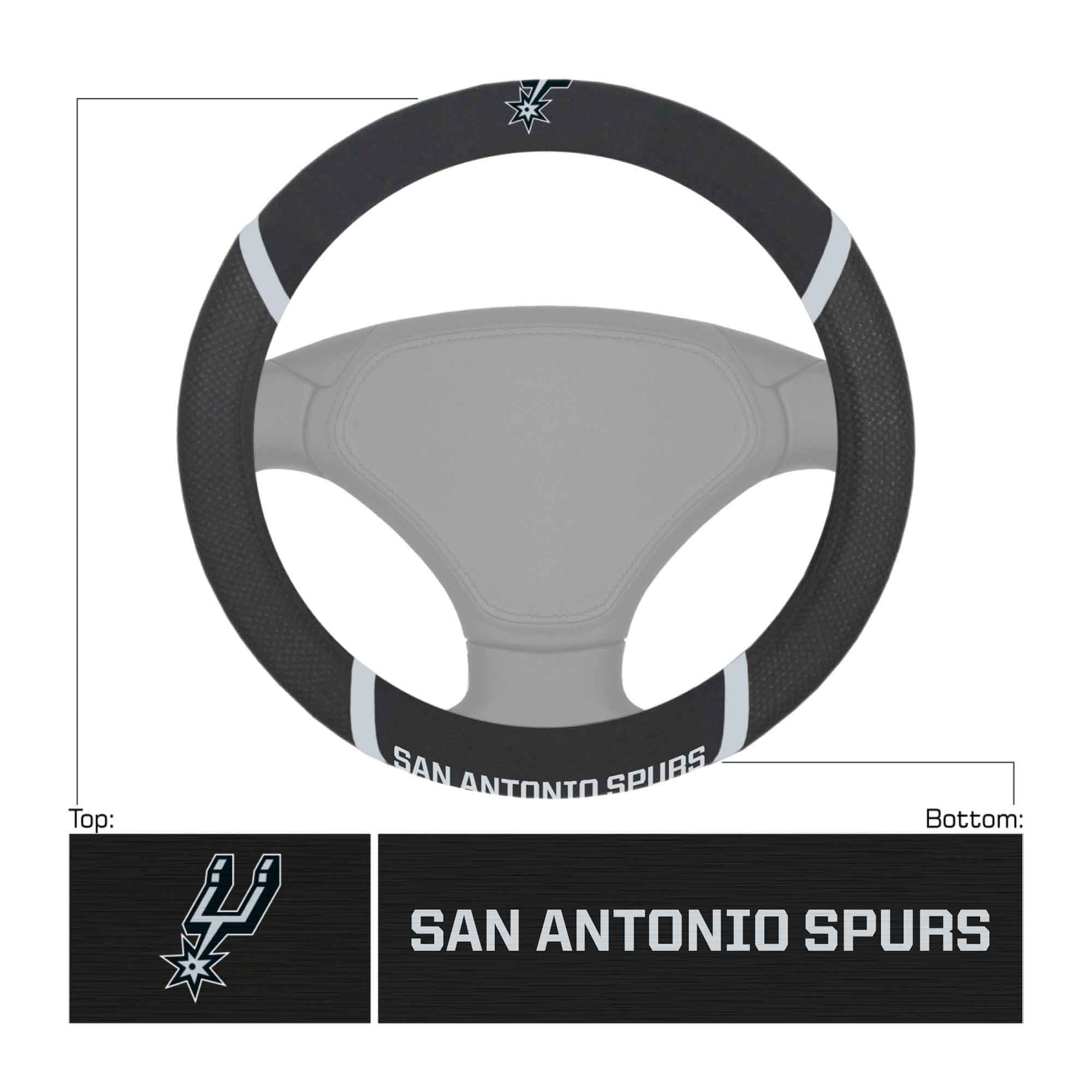 San Antonio Spurs Embroidered Steering Wheel Cover - San Antonio Spurs