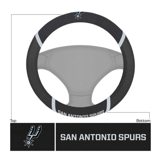 San Antonio Spurs Embroidered Steering Wheel Cover - San Antonio Spurs