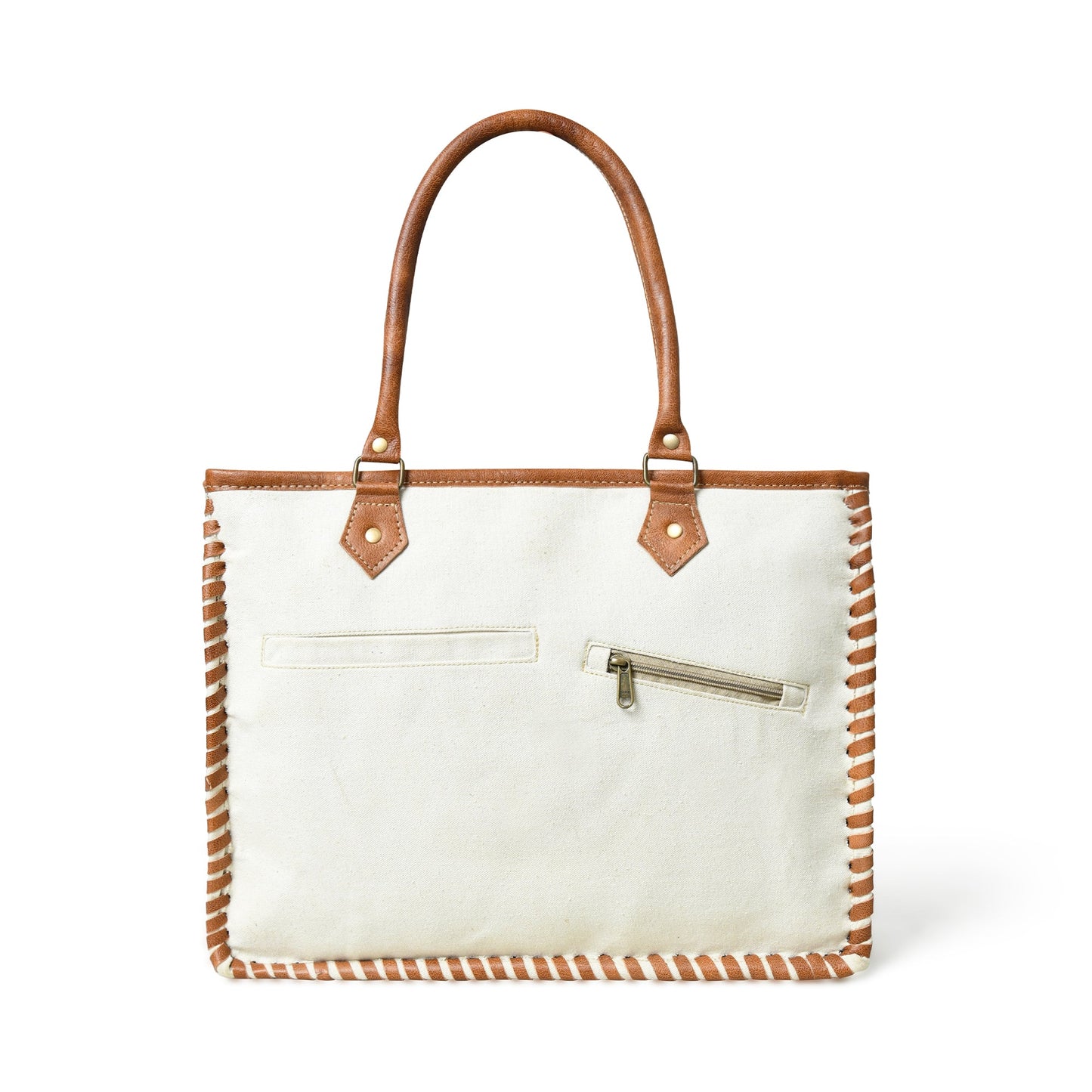 Star Upcycled Canvas Shoulder Tote - Classy Leather Bags - Flyclothing LLC