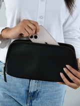 Classic Black Leather Clutch - Classy Leather Bags - Flyclothing LLC
