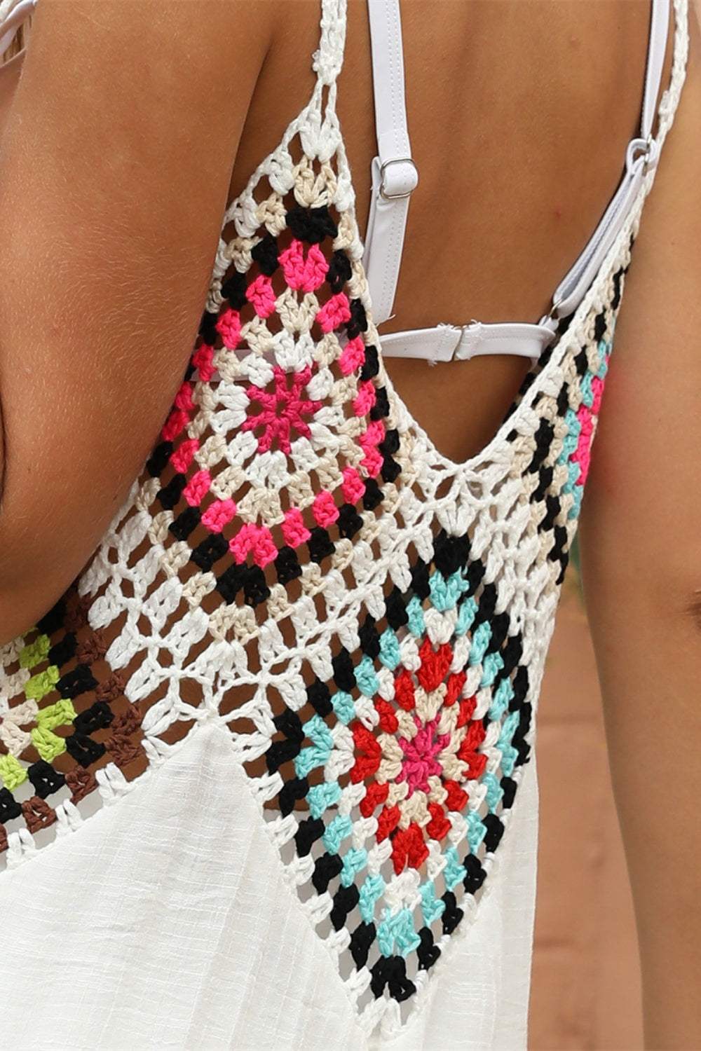 Geometric V-Neck Spaghetti Strap Cover Up Dress - Trendsi - Flyclothing LLC