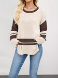Color Block Side Slit Sweater - Trendsi - Flyclothing LLC