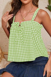 Tied Front Textured Square Neck Cami - Trendsi - Flyclothing LLC