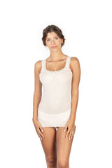 EGi Luxury Wool Silk Lace Trim Tank Top. Proudly Made in Italy (1491) - tittimitti - Flyclothing LLC