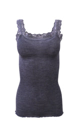 EGi Luxury Wool Silk Lace Trim Tank Top. Proudly Made in Italy (1491) - tittimitti - Flyclothing LLC