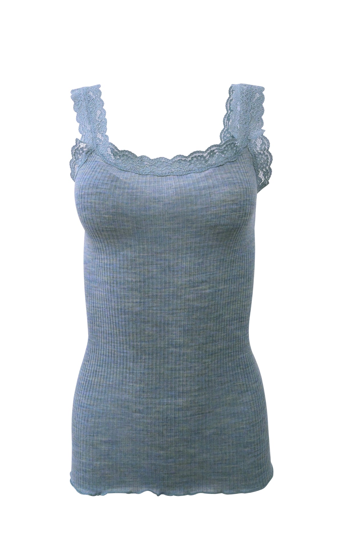 EGi Luxury Wool Silk Lace Trim Tank Top. Proudly Made in Italy (1491) - tittimitti - Flyclothing LLC