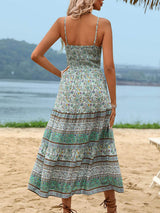 Tassel Printed Spaghetti Strap Dress - Trendsi - Flyclothing LLC