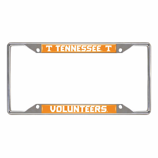 Tennessee Volunteers Chrome Metal License Plate Frame, 6.25in x 12.25in