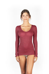 EGI Luxury Wool Silk V-Neck Long Sleeve Top. Proudly Made in Italy (1493) - tittimitti - Flyclothing LLC