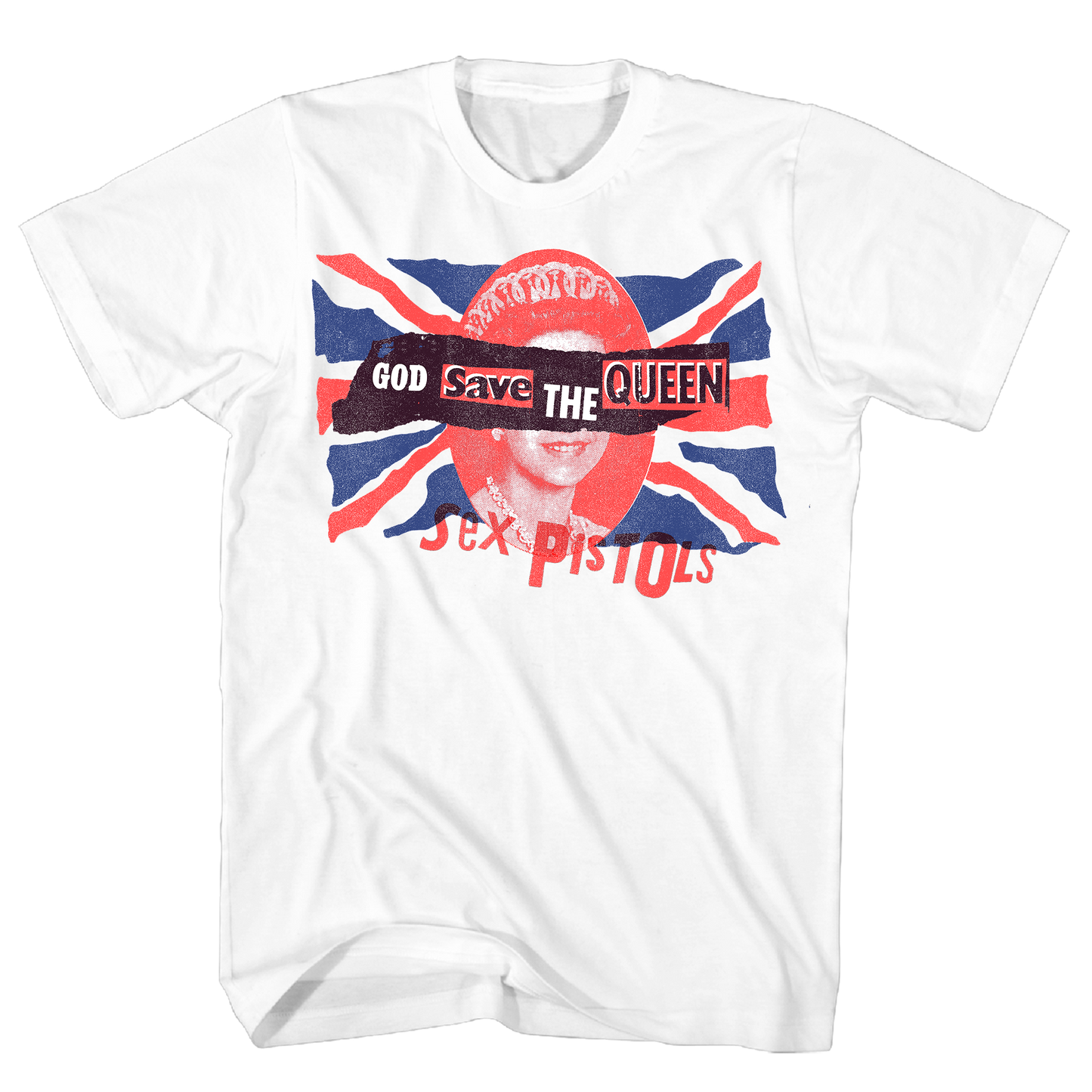 SEX PISTOLS GOD SAVE THE QUEEN FRT/BACK WHITE T-SHIRT