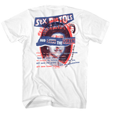SEX PISTOLS GOD SAVE THE QUEEN FRT/BACK WHITE T-SHIRT