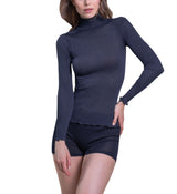 EGi Luxury Wool Silk Turtleneck Long Sleeve Top. Proudly Made in Italy (1494) - tittimitti - Flyclothing LLC