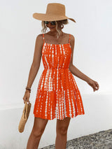 Ruffle Hem Printed Mini Cami Dress - Trendsi - Flyclothing LLC