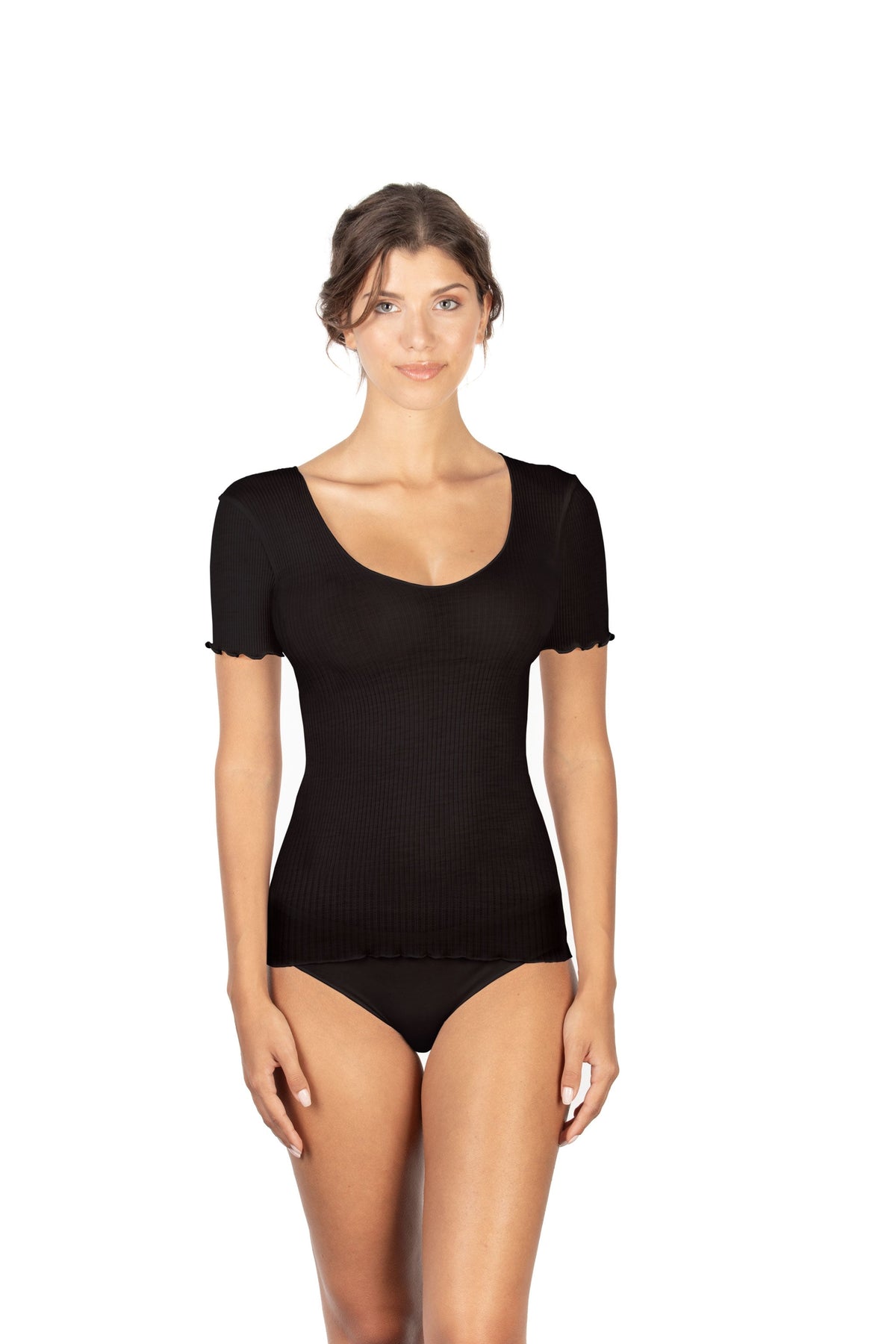 EGi Luxury Wool Silk Women's T-Shirt. Proudly Made in Italy (1495) - tittimitti - Flyclothing LLC