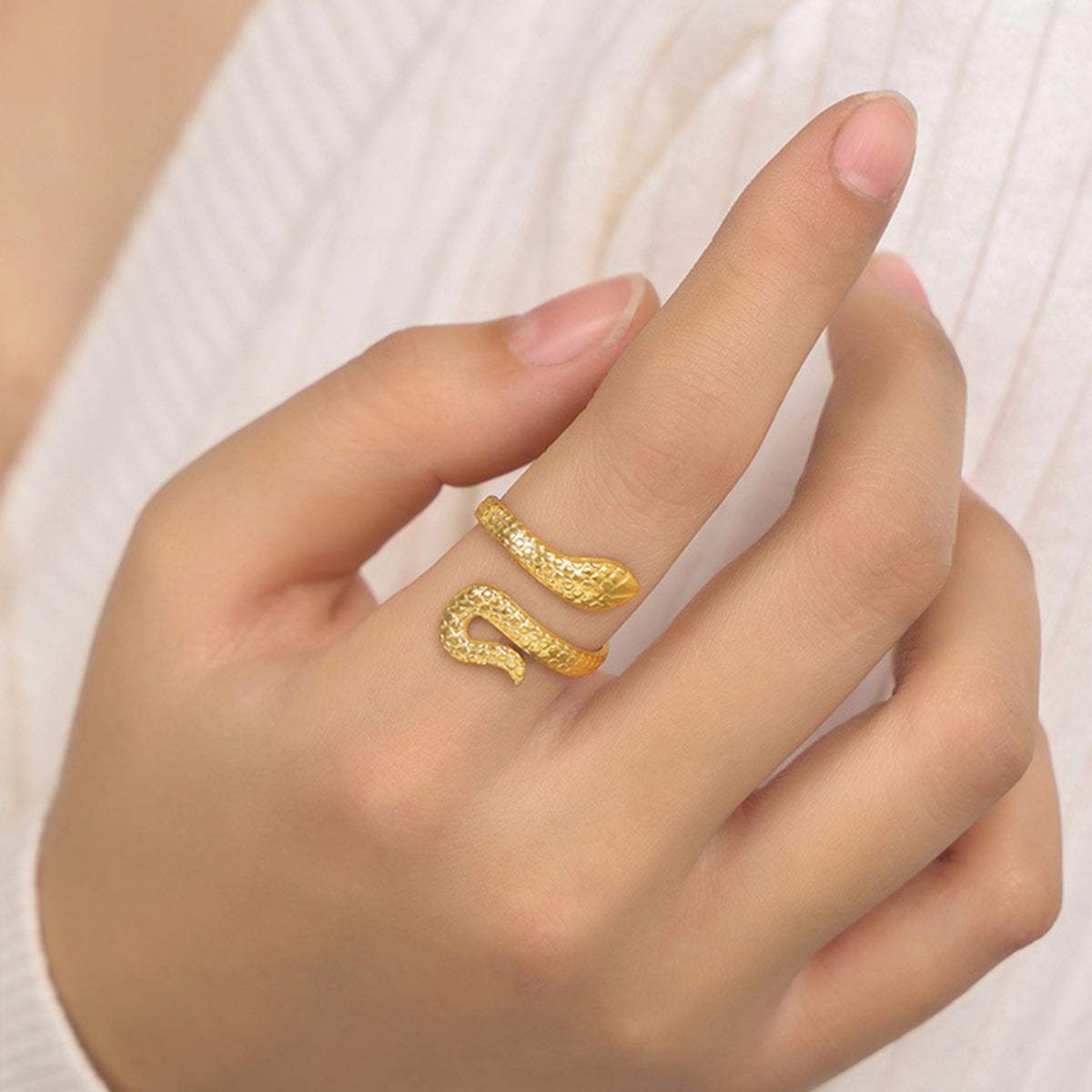 Titanium Steel Snake Shape Bypass Ring - Trendsi - Flyclothing LLC