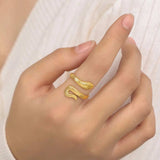 Titanium Steel Snake Shape Bypass Ring - Trendsi - Flyclothing LLC