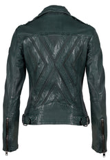 Kyra RF Leather Jacket, Dark Green