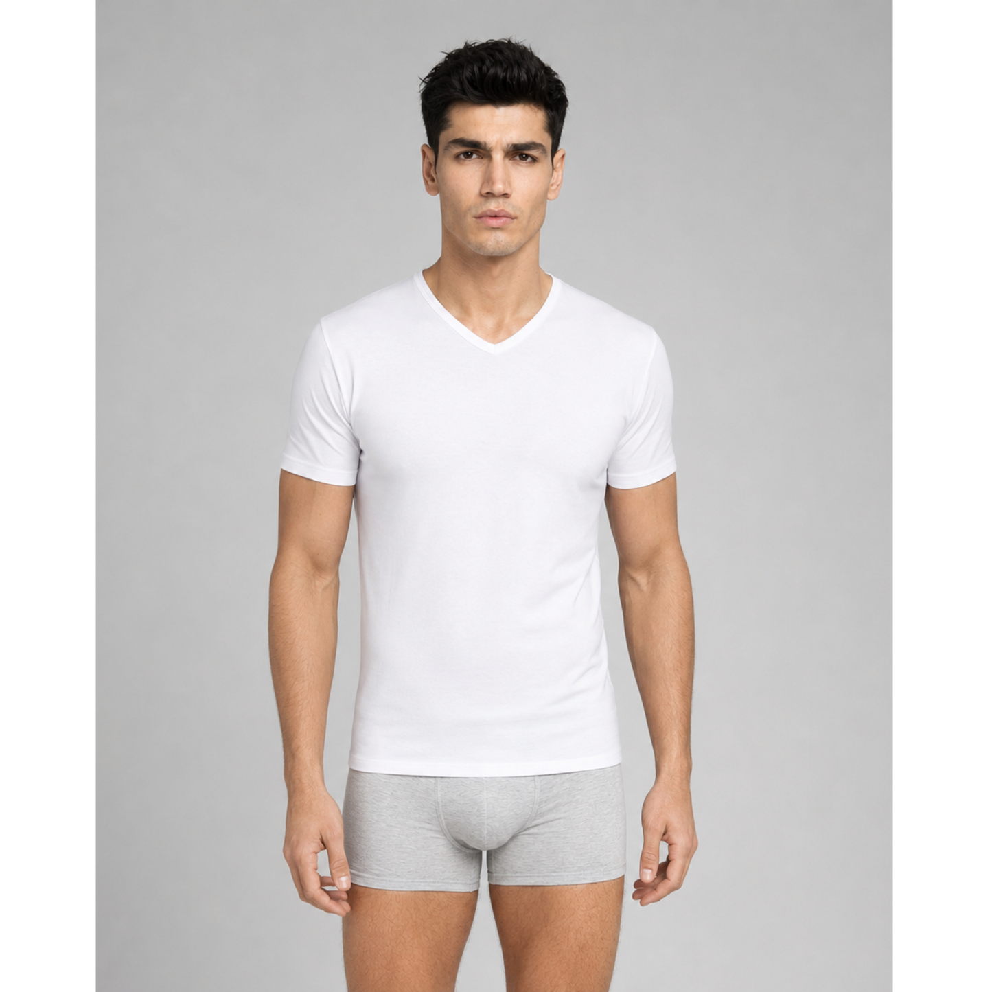Men’s Micro Modal V-Neck Undershirts – 4 Pack (2 Black, 2 White) - SilkCut Underwear - Flyclothing LLC