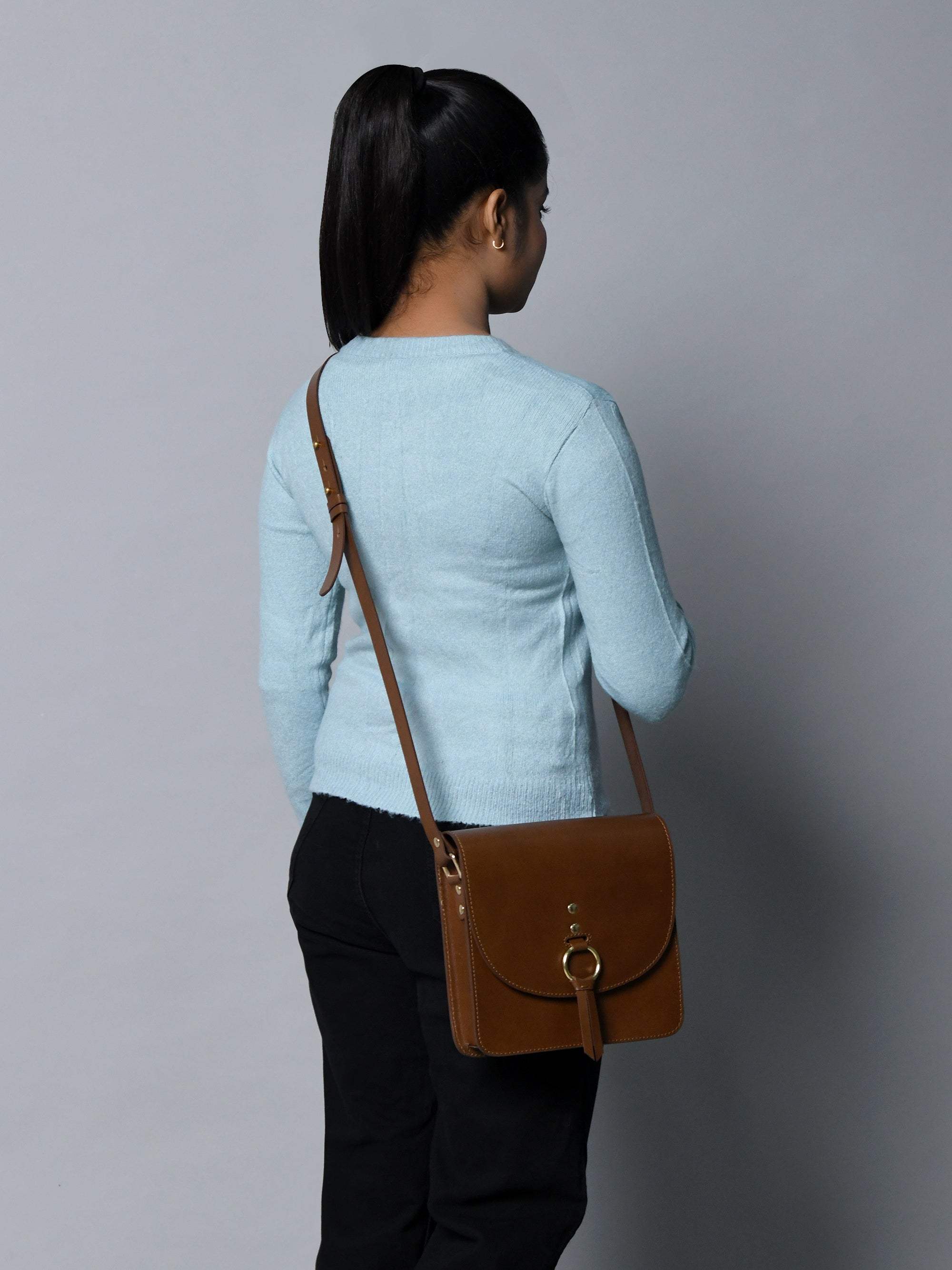 Brown Elegance Crossbody Sling Bag - Classy Leather Bags - Flyclothing LLC