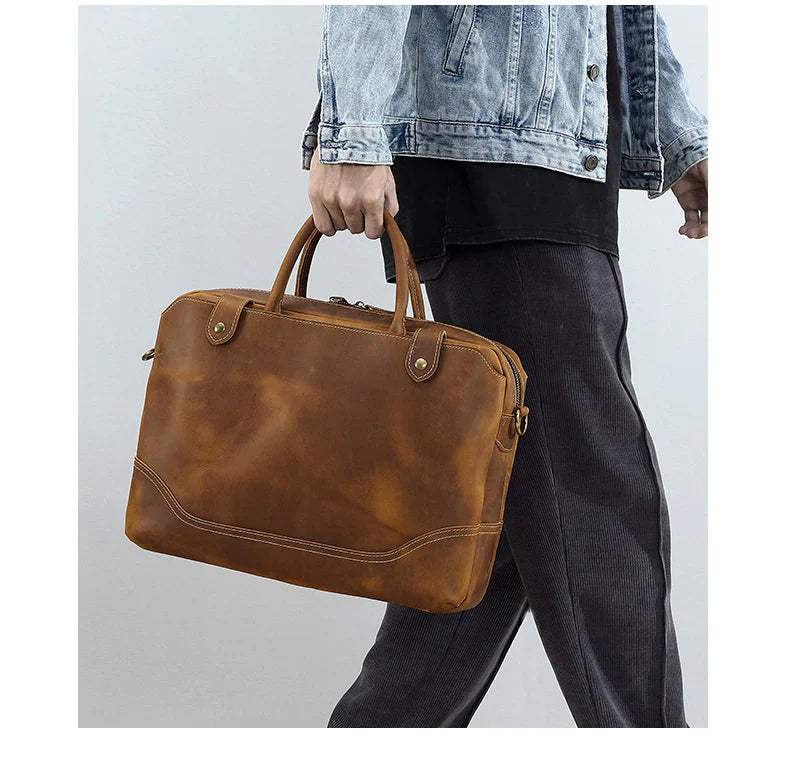 The Everyday Office Briefcase - Classy Leather Bags - Flyclothing LLC