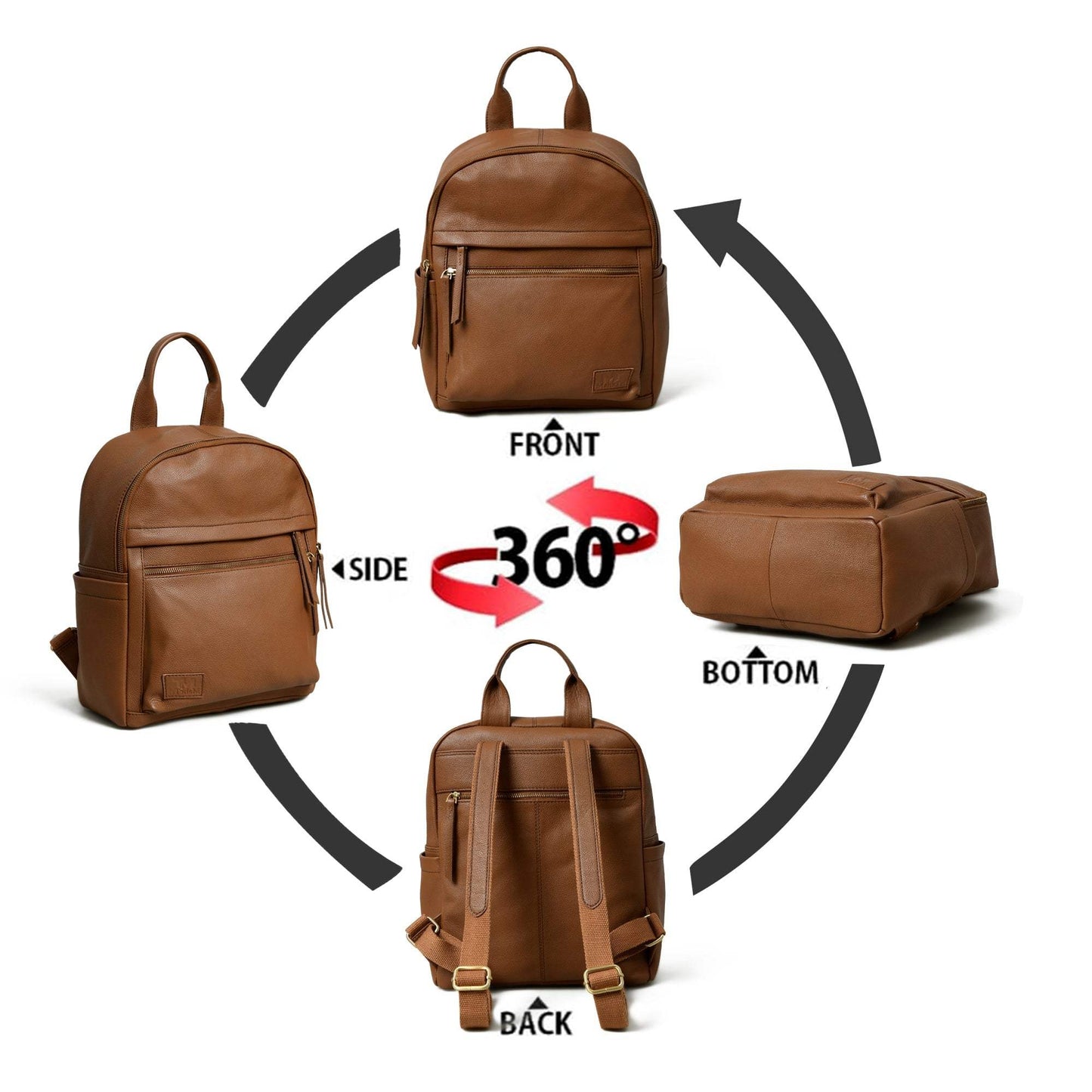 Mini Journey Leather Backpack - Classy Leather Bags - Flyclothing LLC