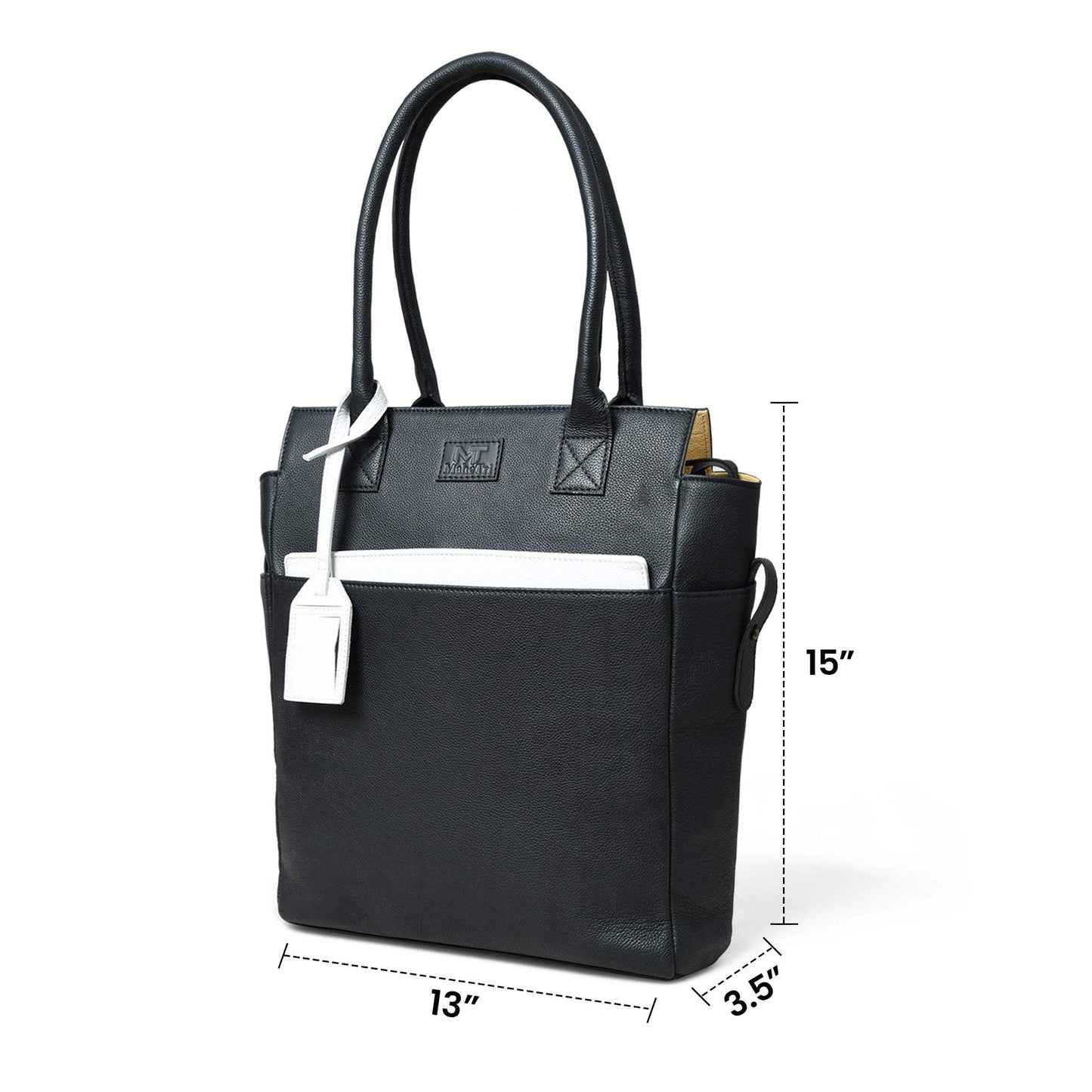 Midnight Elegance Noir Shopper Tote - Classy Leather Bags - Flyclothing LLC
