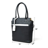 Midnight Elegance Noir Shopper Tote - Classy Leather Bags - Flyclothing LLC