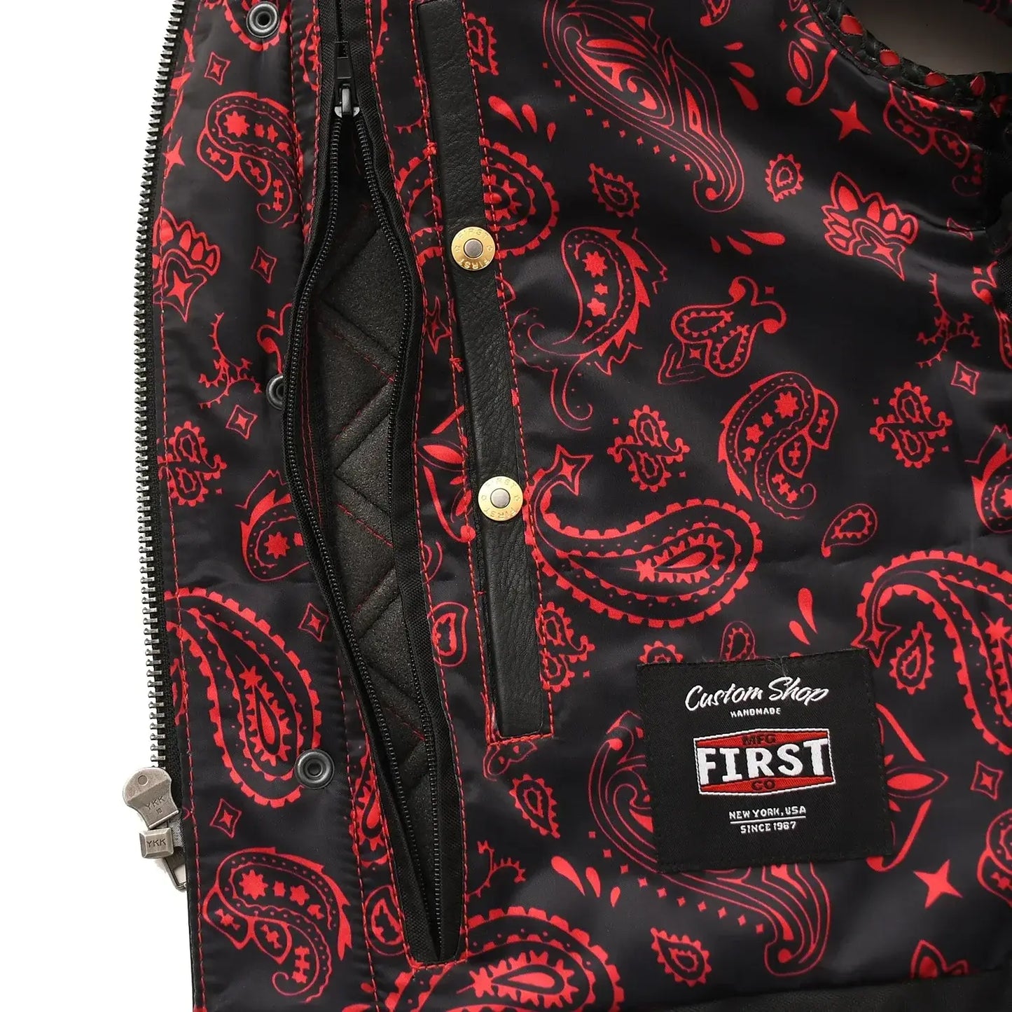 Kingsnake Men’s Motorcycle Leather Vest - First Manufacturing Company - Flyclothing LLC