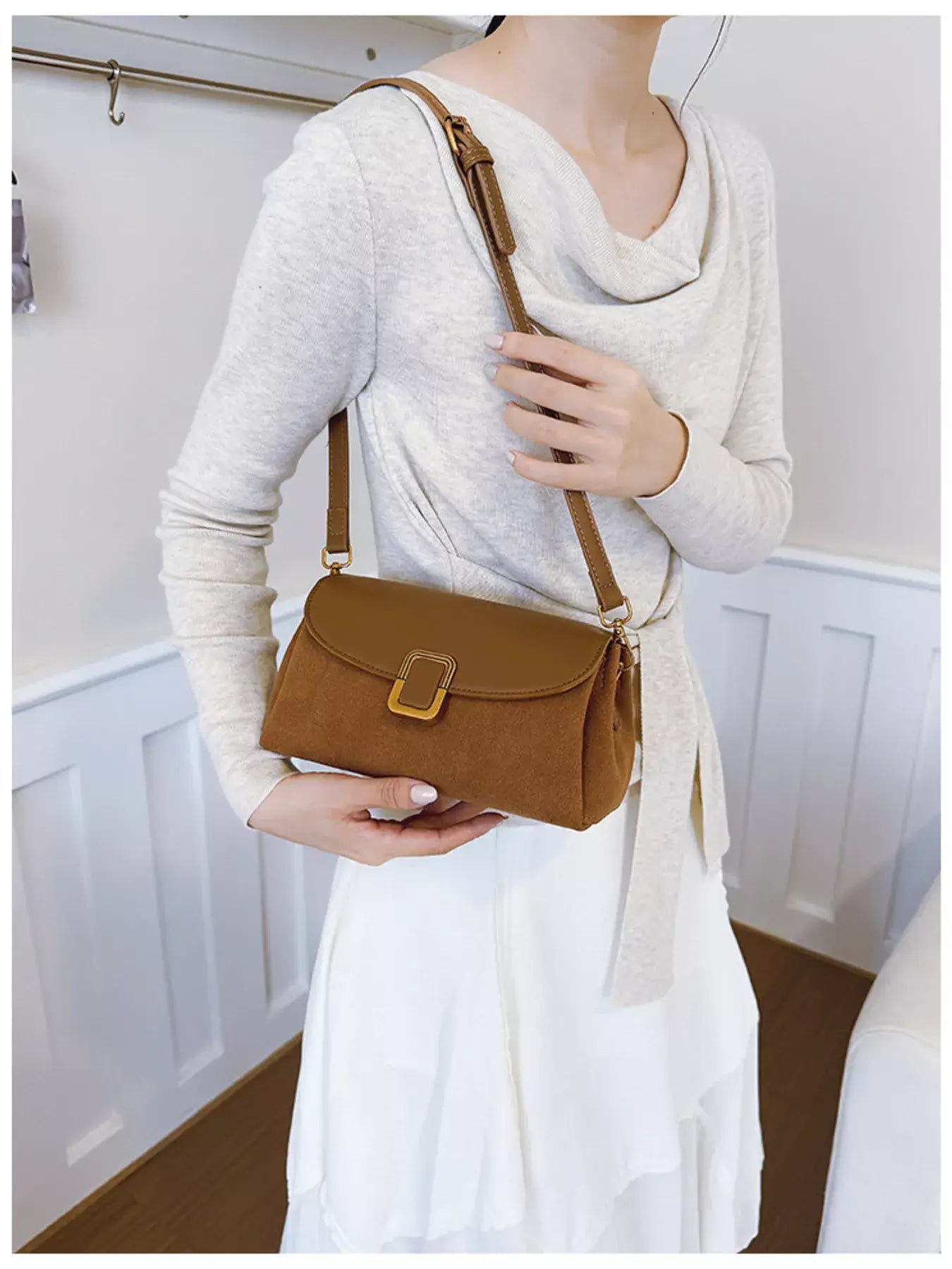 Buckle Flap Crossbody Bag - Trendsi - Flyclothing LLC