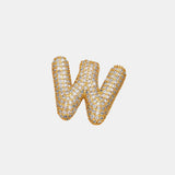 Gold-Plated Inlaid Zircon Letter Necklace - Trendsi