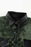 Pocketed Checkered Collared Neck Snap Down Jacket - Trendsi - Flyclothing LLC