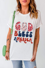 Letter Graphic Round Neck Short Sleeve T-Shirt - Trendsi - Flyclothing LLC