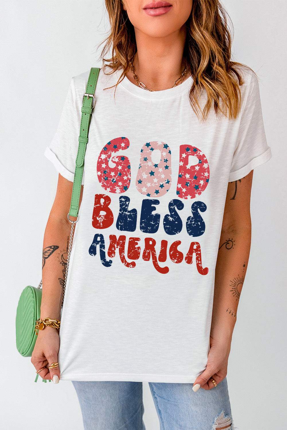 Letter Graphic Round Neck Short Sleeve T-Shirt - Trendsi - Flyclothing LLC