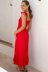 Ruffled Smocked Ruffle Hem Sleeveless Dress - Trendsi
