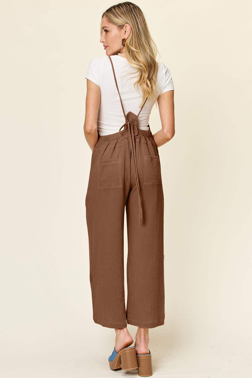 Double Take Full Size Texture Sleeveless Wide Leg Overall - Trendsi - Flyclothing LLC