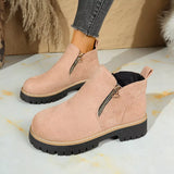 Round Toe Platform Boots - Trendsi - Flyclothing LLC