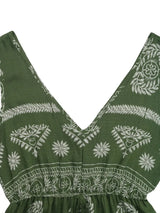 Printed V-Neck Sleeveless Dress - Trendsi - Flyclothing LLC