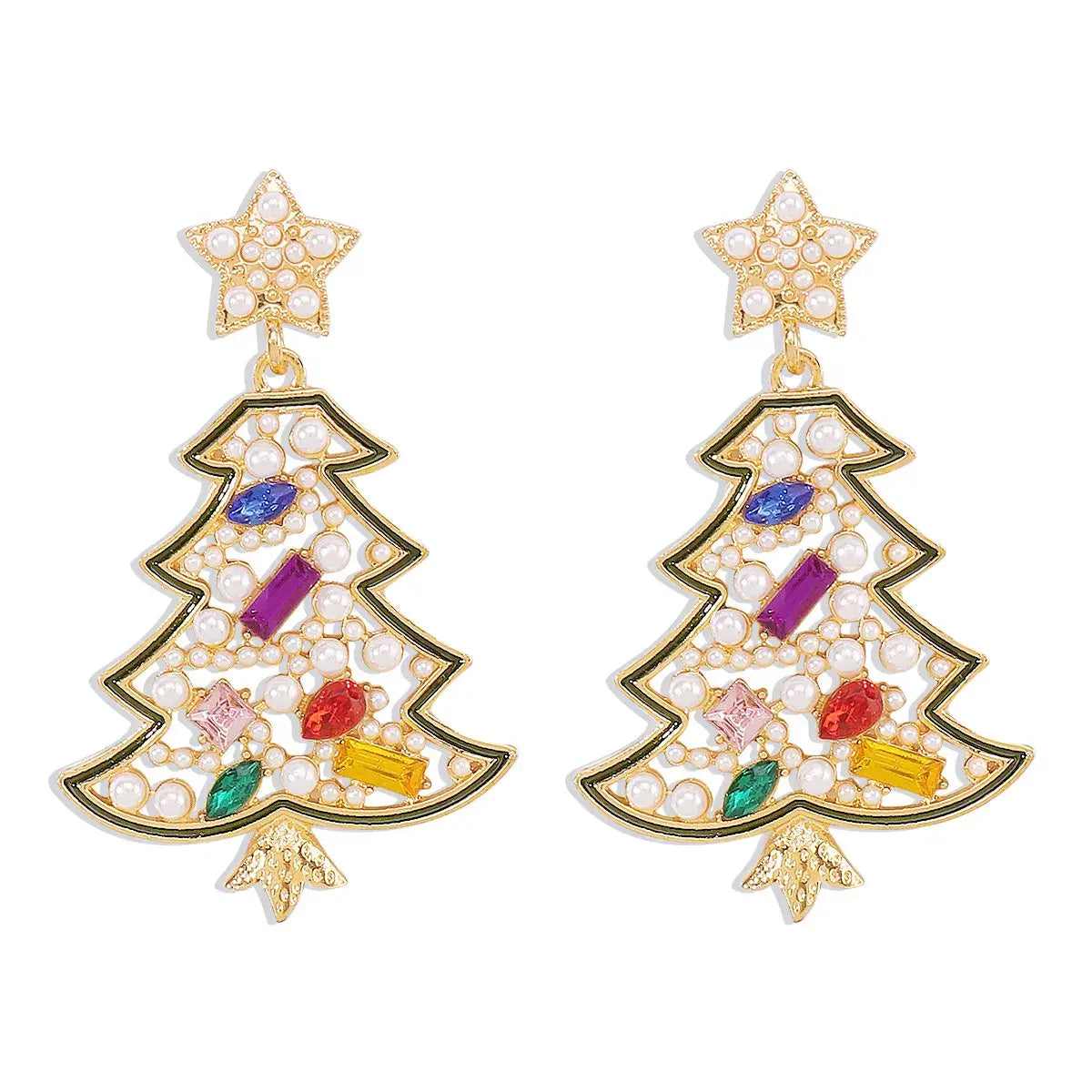 Christmas Tree Dangle Earrings - Trendsi - Flyclothing LLC