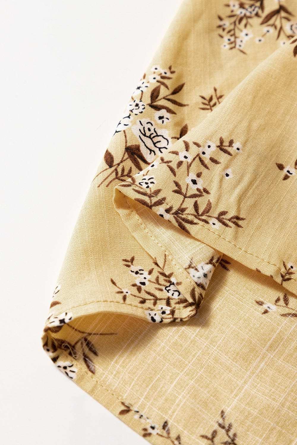 Floral Print Ruffle Cap Sleeve Smocked Flowy Dress - Trendsi - Flyclothing LLC