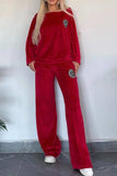 Full Size Boat Neck Long Sleeve Top and Pants Set - Trendsi - Flyclothing LLC