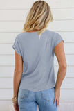 Cowl Neck Short Sleeve T-Shirt - Trendsi - Flyclothing LLC