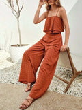 Swiss Dot Layered Cami and Pants Set - Trendsi - Flyclothing LLC