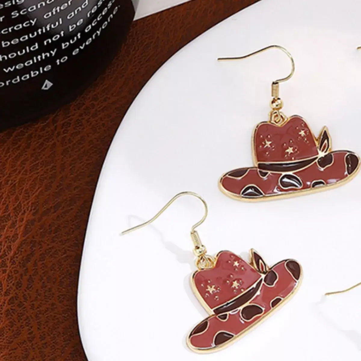 Cowboy Hat & Bottle Dangle Earrings - Trendsi - Flyclothing LLC