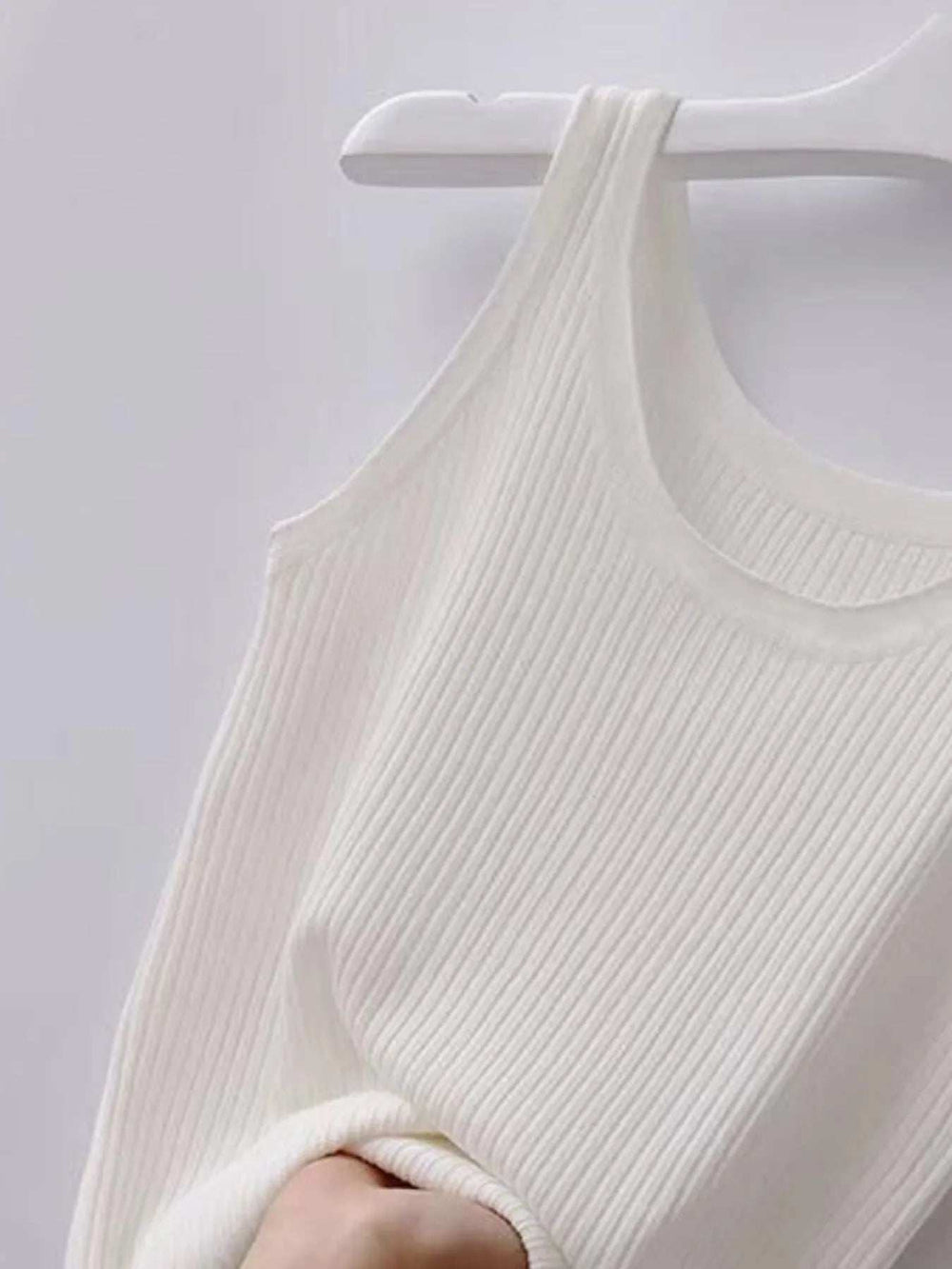 Plus Size Ribbed Knit Scoop Neck Tank Top - Trendsi - Flyclothing LLC