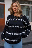 Angel Wings Heart Round Neck Long Sleeve Sweater - Trendsi - Flyclothing LLC