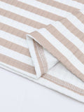 Striped Textured Knit Long Sleeve Tee - Trendsi - Flyclothing LLC