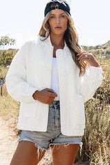 Baseball Collar Floral Quilted Jacket - Trendsi - Flyclothing LLC